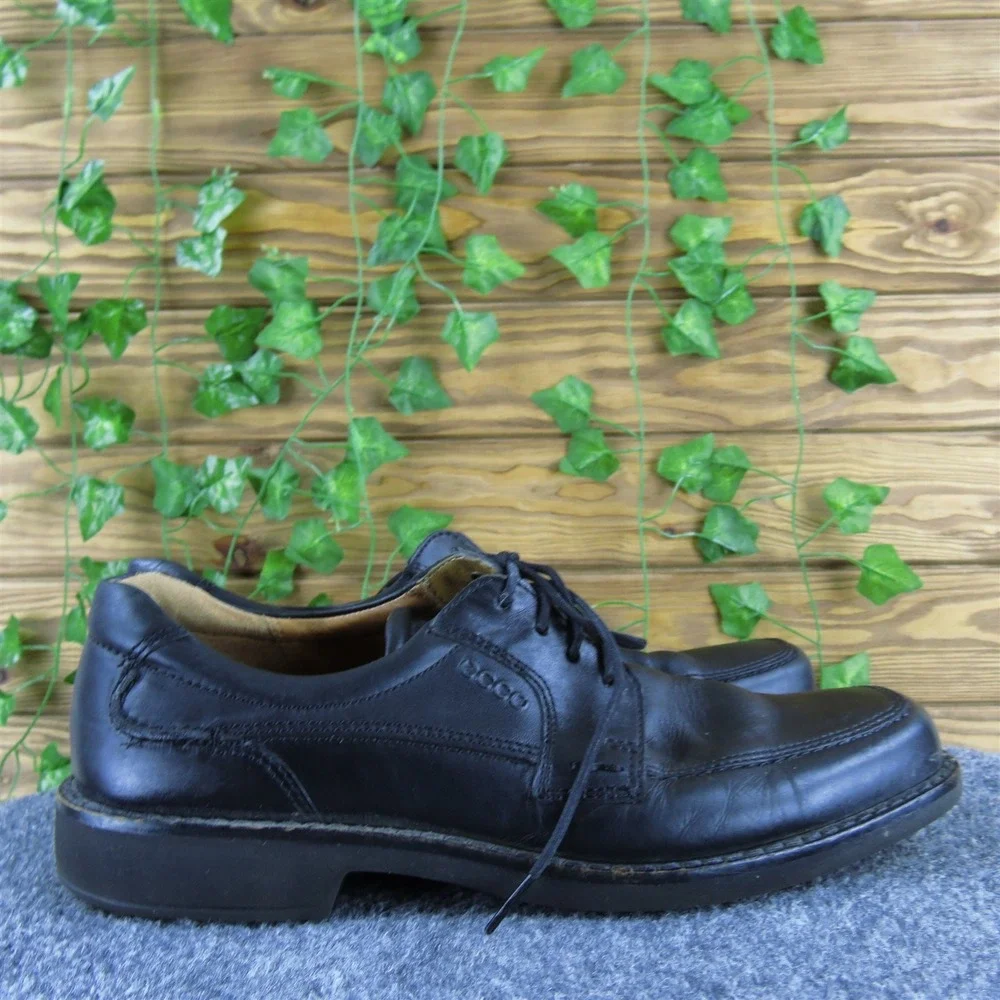 Ecco‎ Men  Derby Oxfords Black Leather Size 42 Medium  Used 2025